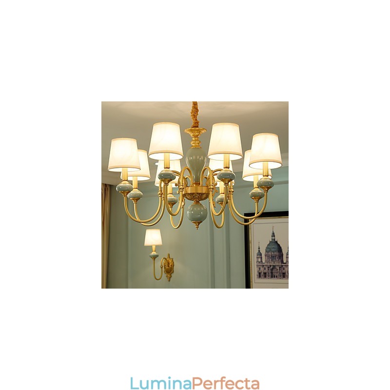 Candelabru Tradițional Clasic Country Alamă Caracteristică pentru Mini Style Metal 8 Becuri