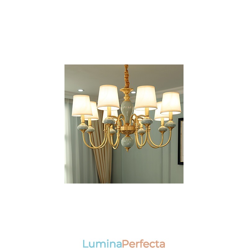 Candelabru Tradițional Clasic Country Alamă Caracteristică pentru Mini Style Metal 8 Becuri