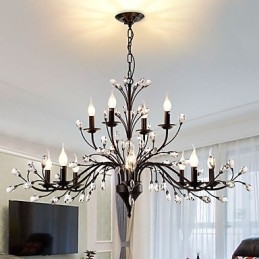 Candelabru din cristal cu 12 lumini Modern Contemporan Tradițional Clasic Vintage Retro Pictură Țară Caracteristică