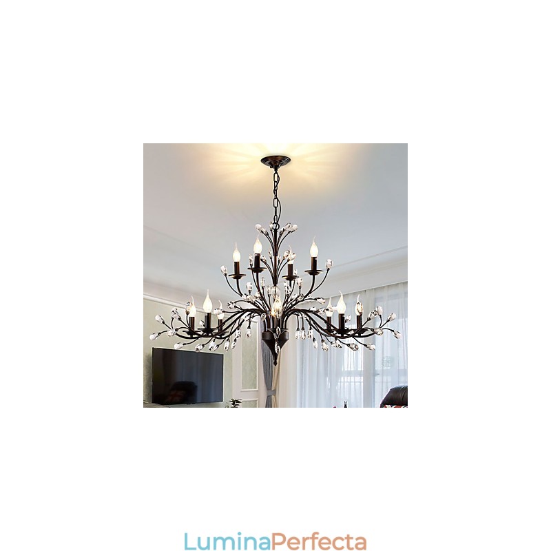 Candelabru din cristal cu 12 lumini Modern Contemporan Tradițional Clasic Vintage Retro Pictură Țară Caracteristică