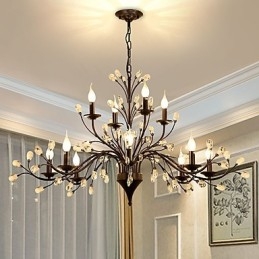 Candelabru din cristal cu 12 lumini Modern Contemporan Tradițional Clasic Vintage Retro Pictură Țară Caracteristică