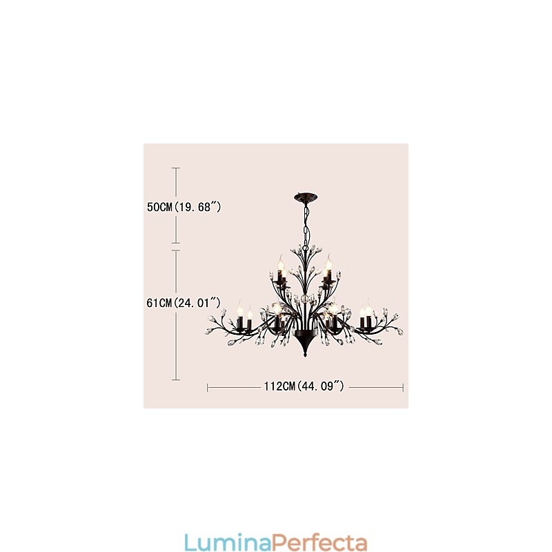 Candelabru din cristal cu 12 lumini Modern Contemporan Tradițional Clasic Vintage Retro Pictură Țară Caracteristică