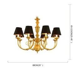 Candelabru Tradițional Clasic Country Alamă Caracteristică pentru Mini Style Metal 8 Becuri