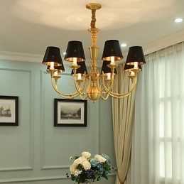 Candelabru Tradițional Clasic Country Alamă Caracteristică pentru Mini Style Metal 8 Becuri