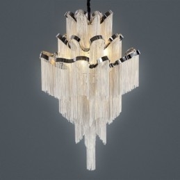 Candelabru din aluminiu Lumină suspendată de designer de culoare argintie Scară în spirală