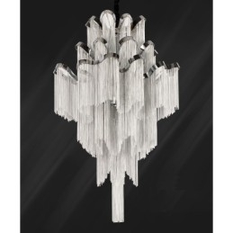Candelabru din aluminiu Lumină suspendată de designer de culoare argintie Scară în spirală