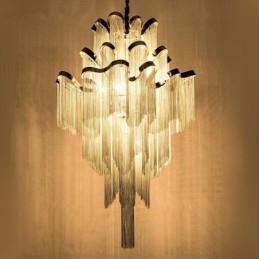 Candelabru din aluminiu Lumină suspendată de designer de culoare argintie Scară în spirală