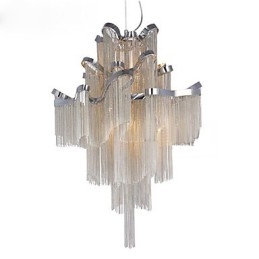 Candelabru din aluminiu Lumină suspendată de designer de culoare argintie Scară în spirală