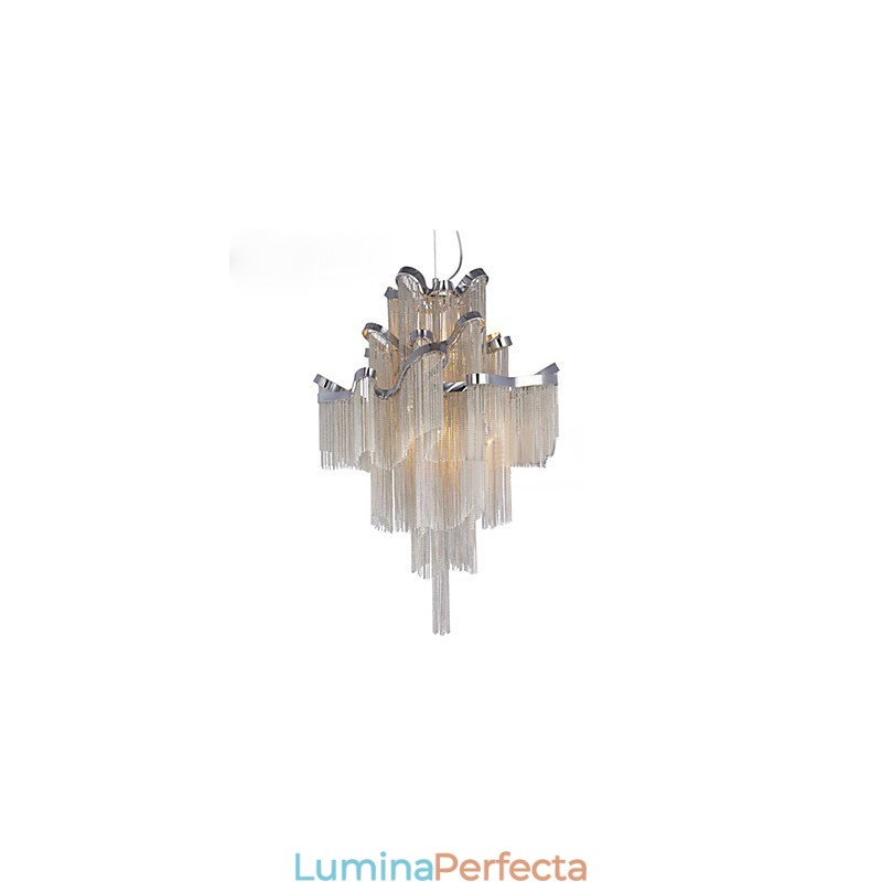 Candelabru din aluminiu Lumină suspendată de designer de culoare argintie Scară în spirală