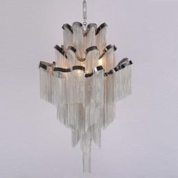 Candelabru din aluminiu Lumină suspendată de designer de culoare argintie Scară în spirală