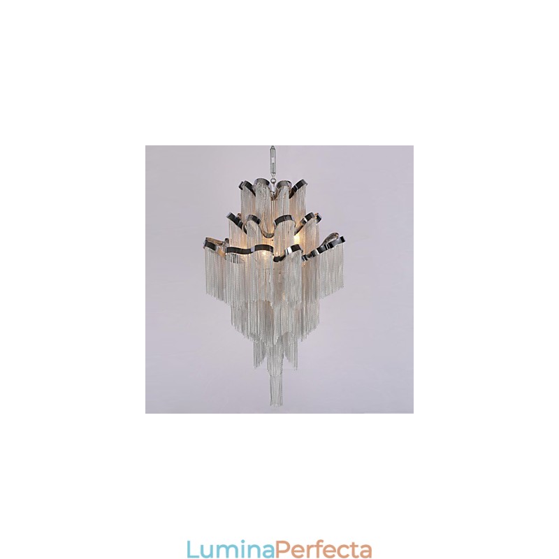 Candelabru din aluminiu Lumină suspendată de designer de culoare argintie Scară în spirală