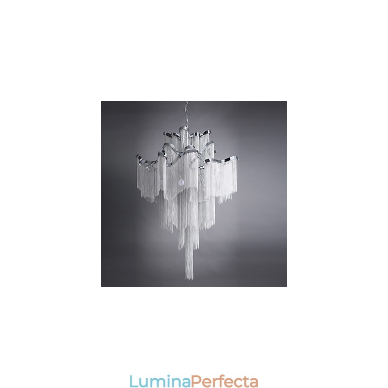 Candelabru din aluminiu Lumină suspendată de designer de culoare argintie Scară în spirală