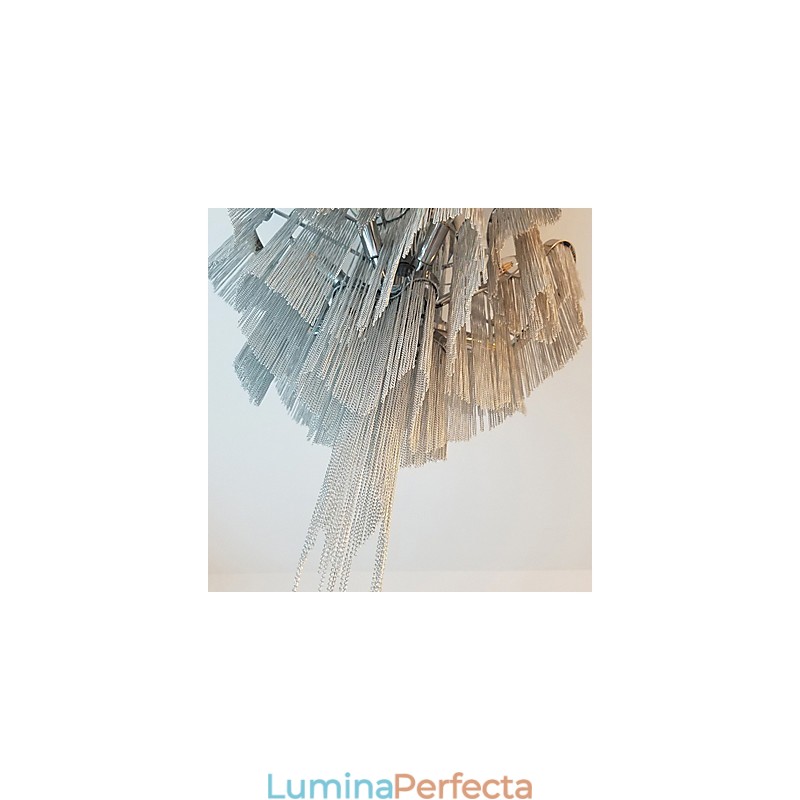 Candelabru din aluminiu Lumină suspendată de designer de culoare argintie Scară în spirală