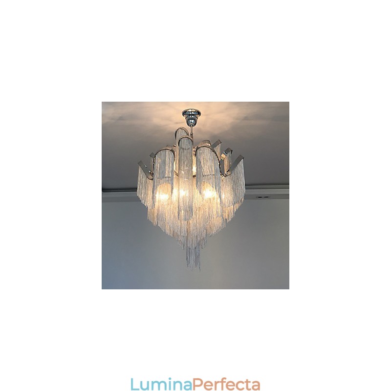 Candelabru din aluminiu Lumină suspendată de designer de culoare argintie Scară în spirală
