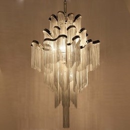 Candelabru din aluminiu Lumină suspendată de designer de culoare argintie Scară în spirală