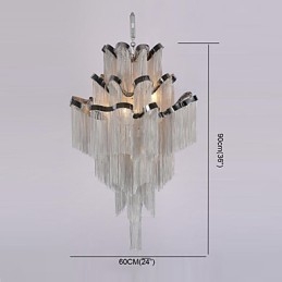 Candelabru din aluminiu Lumină suspendată de designer de culoare argintie Scară în spirală