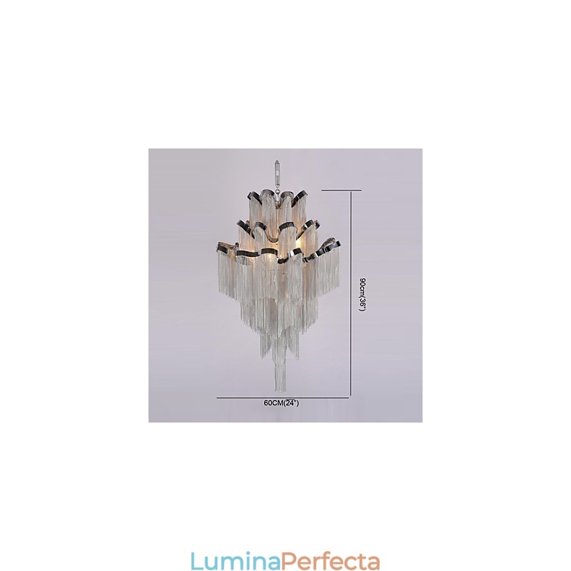 Candelabru din aluminiu Lumină suspendată de designer de culoare argintie Scară în spirală