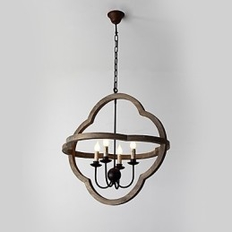 Lampă de candelabru din lemn de culoare vintage din metal american industrial pentru pictură, lampă cu pandantiv pentru decorațiuni de interior