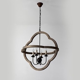 Lampă de candelabru din lemn de culoare vintage din metal american industrial pentru pictură, lampă cu pandantiv pentru decorațiuni de interior