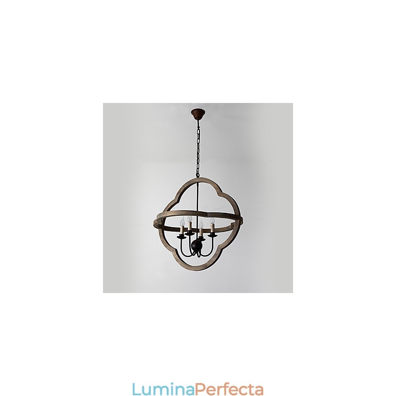 Lampă de candelabru din lemn de culoare vintage din metal american industrial pentru pictură, lampă cu pandantiv pentru decorațiuni de interior