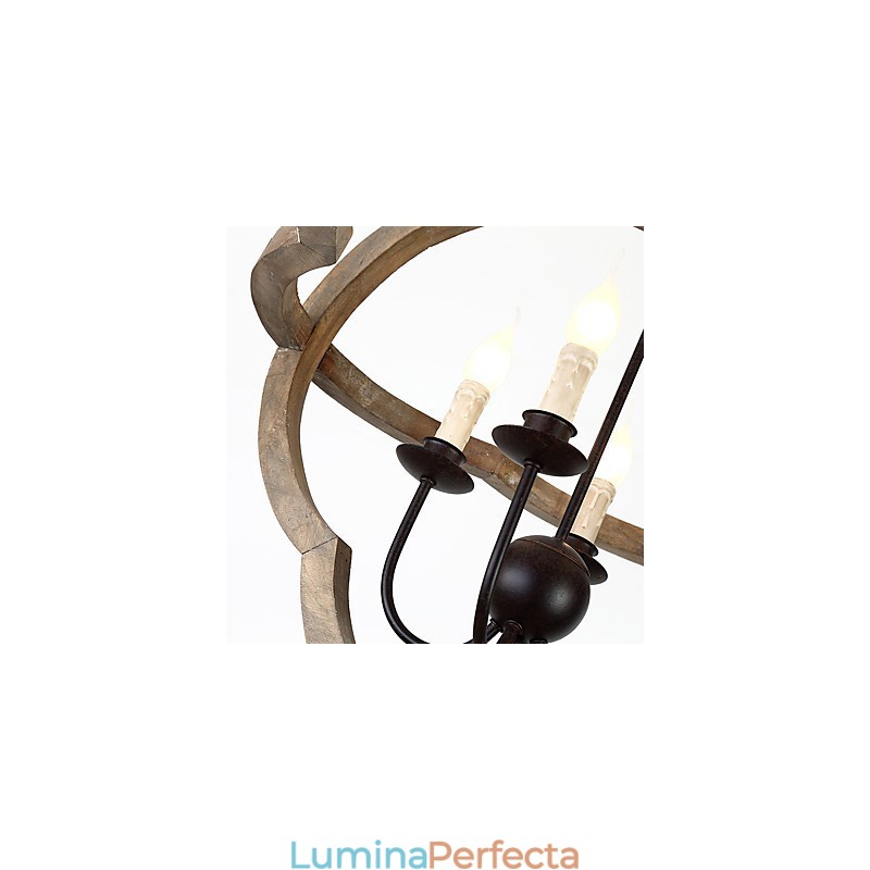 Lampă de candelabru din lemn de culoare vintage din metal american industrial pentru pictură, lampă cu pandantiv pentru decorațiuni de interior