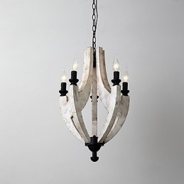 Pictura de epocă Caracteristică Mini Stil Lemn Bambus Candelabru Lampă Decorate Lampă