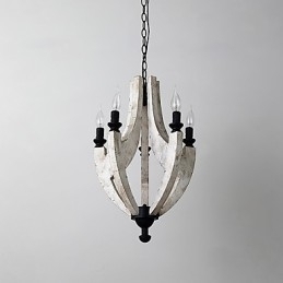 Pictura de epocă Caracteristică Mini Stil Lemn Bambus Candelabru Lampă Decorate Lampă