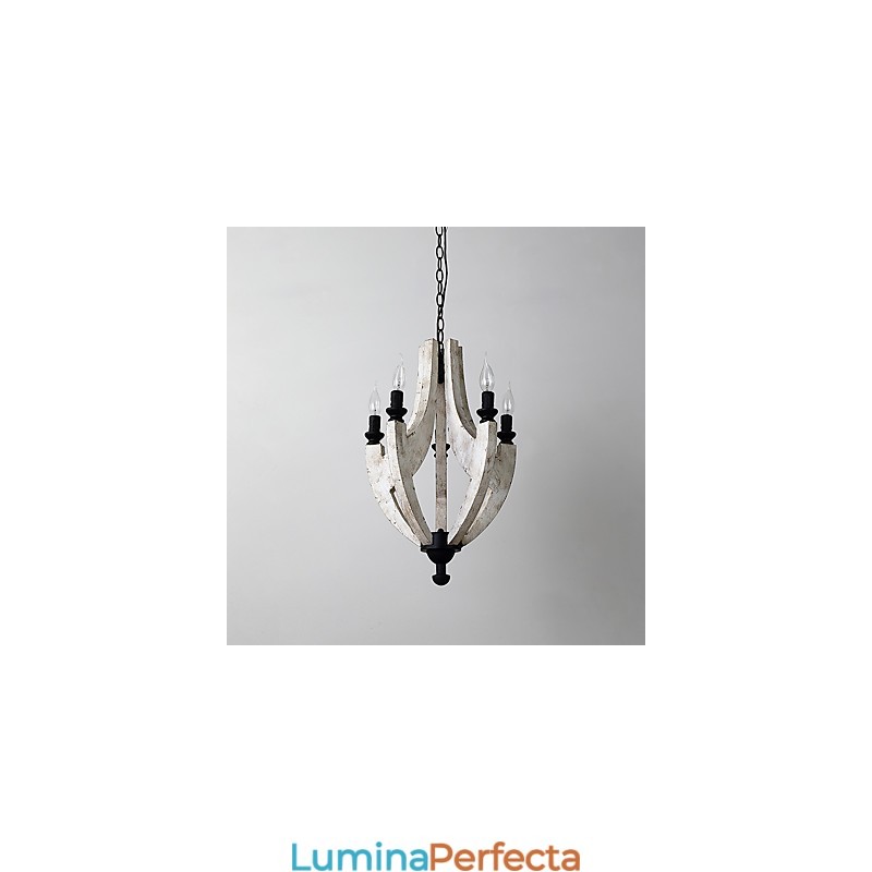 Pictura de epocă Caracteristică Mini Stil Lemn Bambus Candelabru Lampă Decorate Lampă