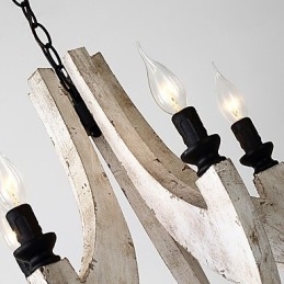 Pictura de epocă Caracteristică Mini Stil Lemn Bambus Candelabru Lampă Decorate Lampă