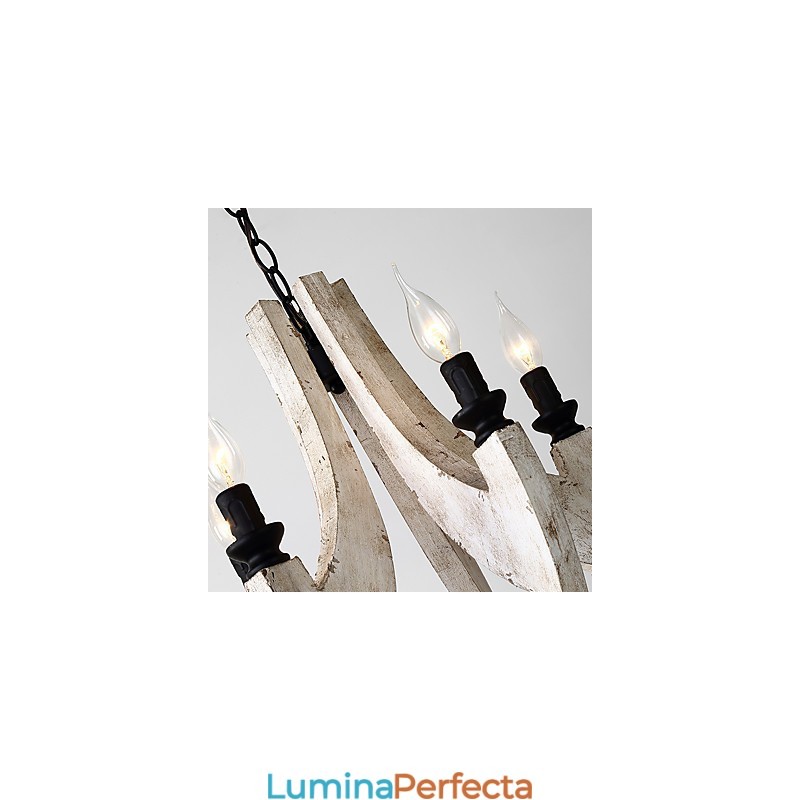 Pictura de epocă Caracteristică Mini Stil Lemn Bambus Candelabru Lampă Decorate Lampă