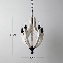 Pictura de epocă Caracteristică Mini Stil Lemn Bambus Candelabru Lampă Decorate Lampă
