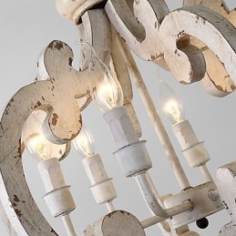Pictura de epocă Caracteristică Candelabru din lemn de bambus în stil mini Lampă cu suspendare Decorate