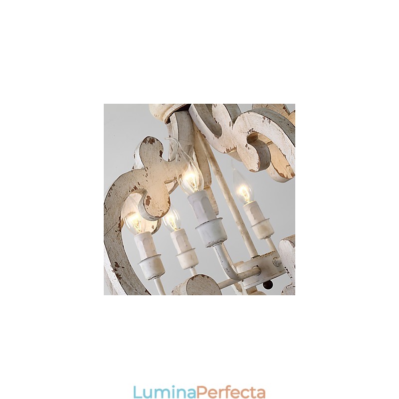 Pictura de epocă Caracteristică Candelabru din lemn de bambus în stil mini Lampă cu suspendare Decorate