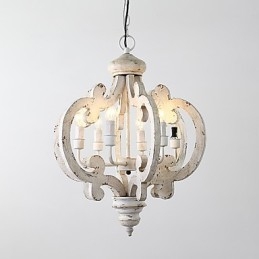 Pictura de epocă Caracteristică Candelabru din lemn de bambus în stil mini Lampă cu suspendare Decorate