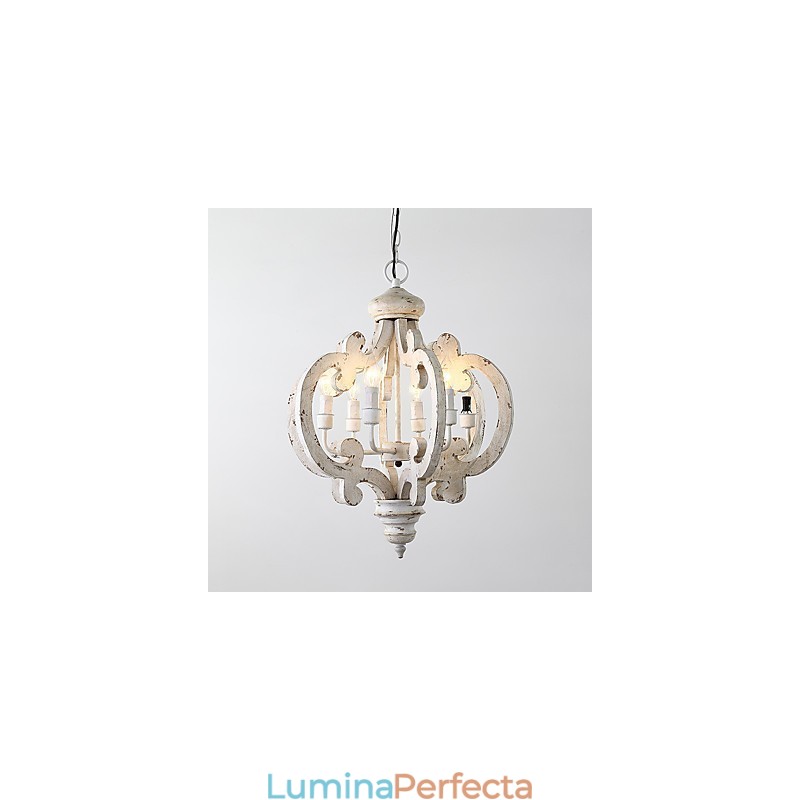 Pictura de epocă Caracteristică Candelabru din lemn de bambus în stil mini Lampă cu suspendare Decorate