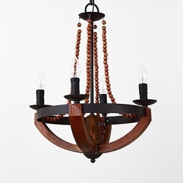 Cu patru lumini Pictură Vintage Caracteristică Mini Stil Lemn Bambus Candelabru Lampă Decorate Lampă