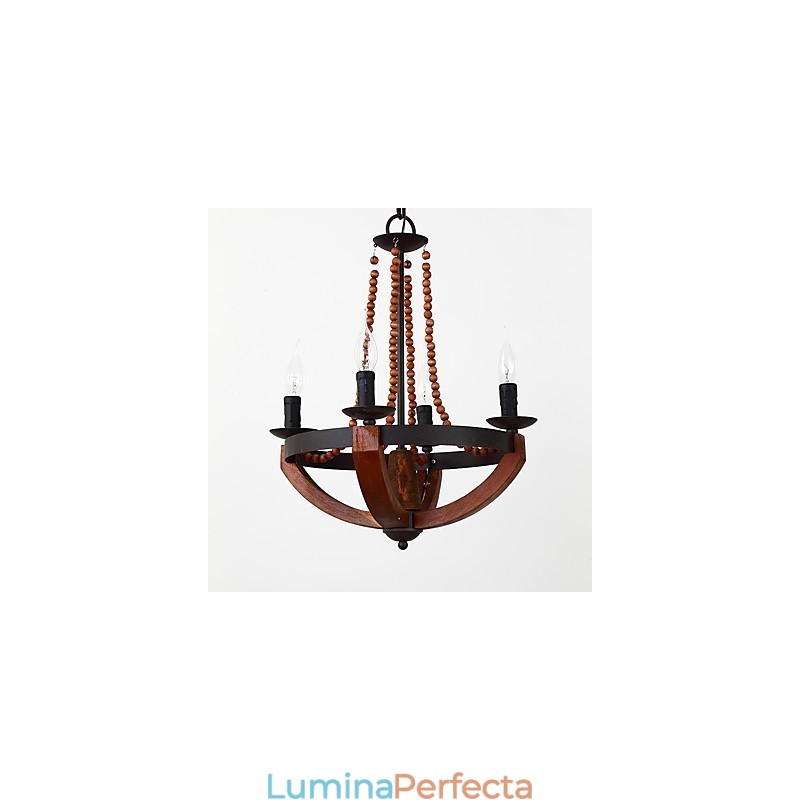 Cu patru lumini Pictură Vintage Caracteristică Mini Stil Lemn Bambus Candelabru Lampă Decorate Lampă