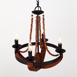 Cu patru lumini Pictură Vintage Caracteristică Mini Stil Lemn Bambus Candelabru Lampă Decorate Lampă