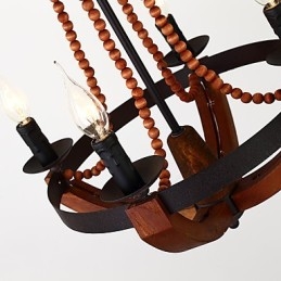 Cu patru lumini Pictură Vintage Caracteristică Mini Stil Lemn Bambus Candelabru Lampă Decorate Lampă