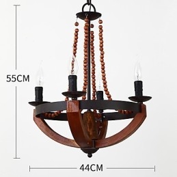 Cu patru lumini Pictură Vintage Caracteristică Mini Stil Lemn Bambus Candelabru Lampă Decorate Lampă