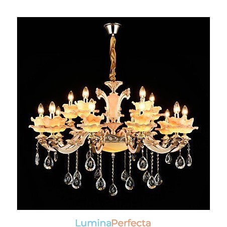 Lampă suspendată Din aliaj de zinc Caracteristică pentru Crystal Mini Style Metal Interior Magazine 15 Becuri Lampă suspendată Din aliaj de zinc Caracteristică pentru Crystal Mini Style Metal Interior Magazine 15 Becuri