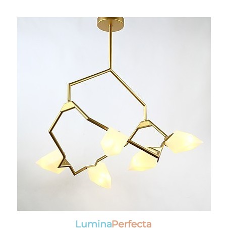 Candelabră modernă din metal cu cinci lumini cu candelabru din piersici, cantina Decorate