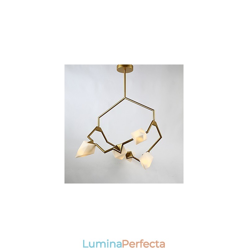 Candelabră modernă din metal cu cinci lumini cu candelabru din piersici, cantina Decorate