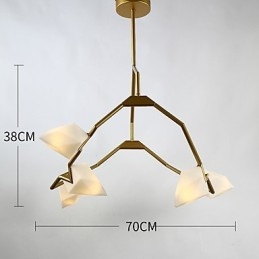 Candelabră modernă din metal cu cinci lumini cu candelabru din piersici, cantina Decorate