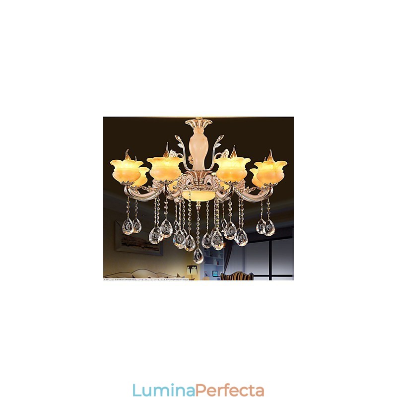 Lampă suspendată din cristal de jad