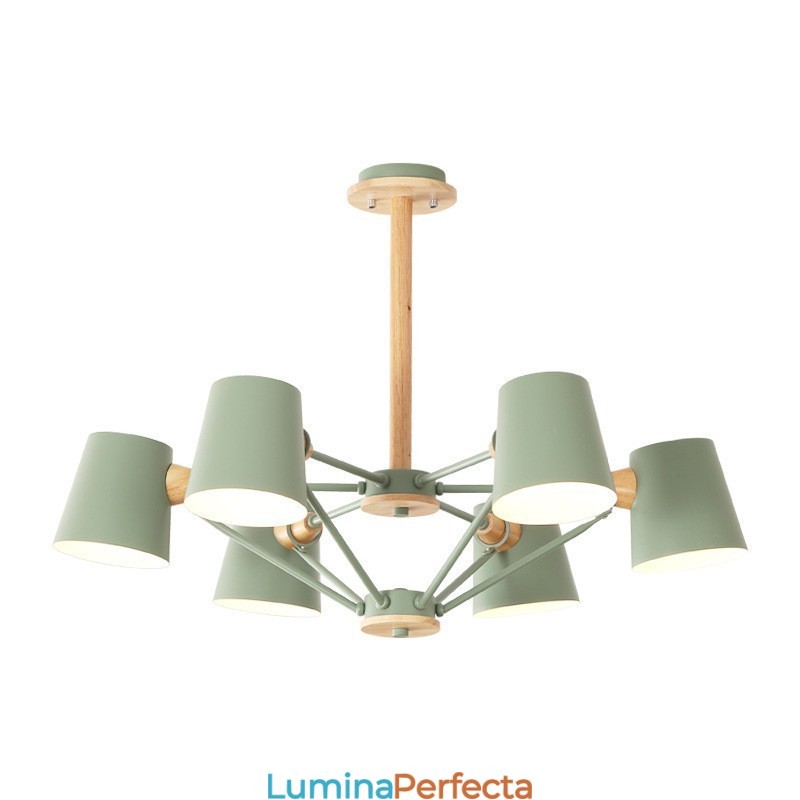 Mai multe culori din lemn de macaron pictură vintage caracteristică candelabru din metal