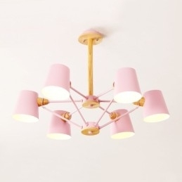 Mai multe culori din lemn de macaron pictură vintage caracteristică candelabru din metal