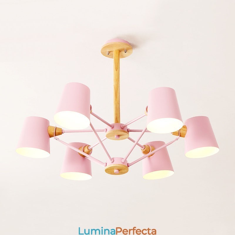 Mai multe culori din lemn de macaron pictură vintage caracteristică candelabru din metal