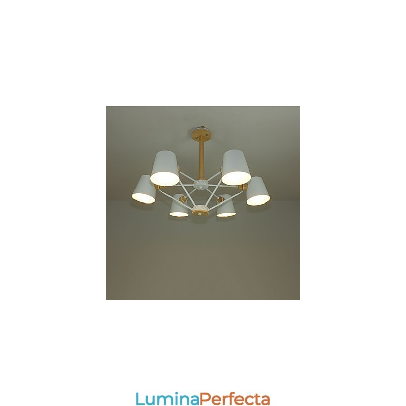 Mai multe culori din lemn de macaron pictură vintage caracteristică candelabru din metal