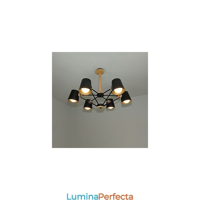 Mai multe culori din lemn de macaron pictură vintage caracteristică candelabru din metal